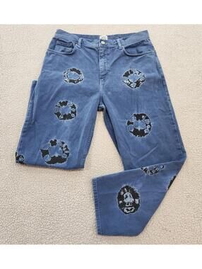 Y2K Style BDG Urban Outfitters Jeans Mens 33 Bow Fit Medium Wash Denim Pattern